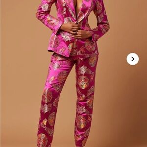 Fashion Nova Vibrant Pink Floral Pantsuit